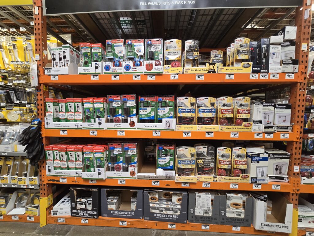 Home Depot 욕실 부품 코너
